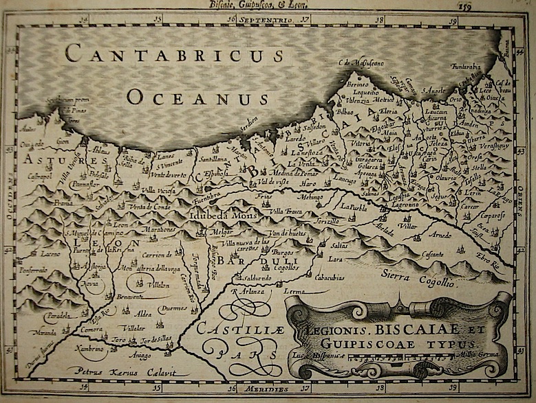 Mercator Gerard - Hondius Jodocus Legionis. Biscaiae et Guipiscoae typus 1630 Amsterdam 